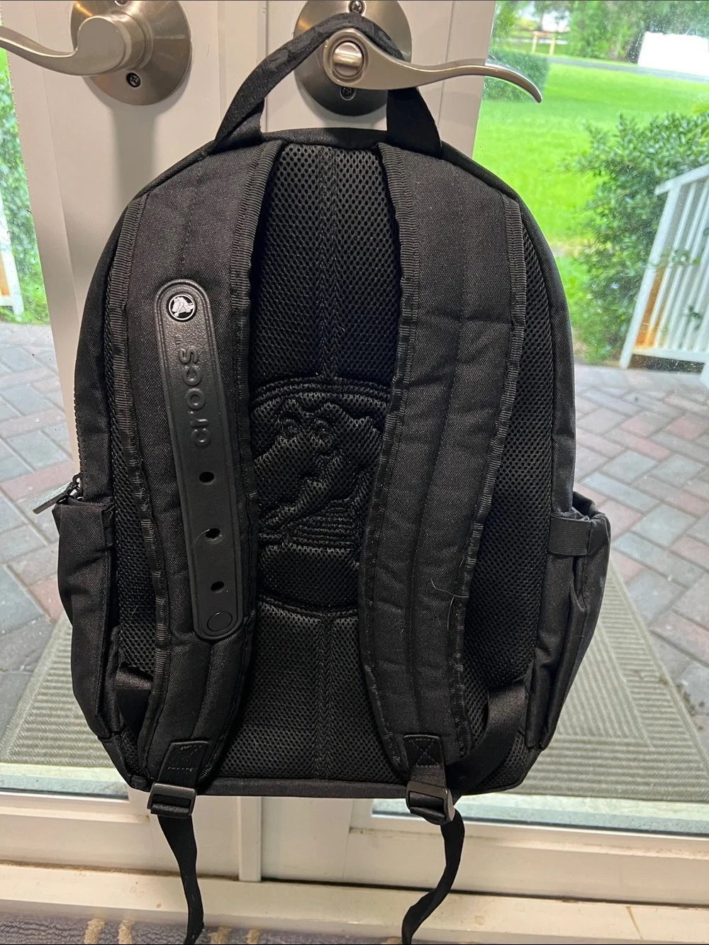 CROCS Black Mini Backpack with Jeweled Embellishments